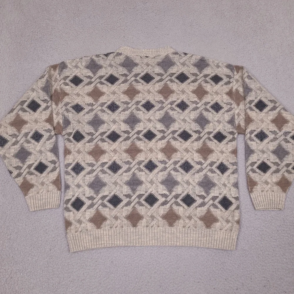 Vintage 90s‎ Natural Issue Sweater Mens XL Tan Brown Textured Cotton Knit